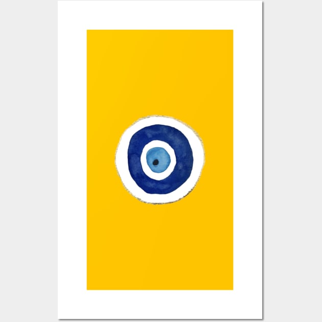 Evil Eye Gold Wall Art by zocostore